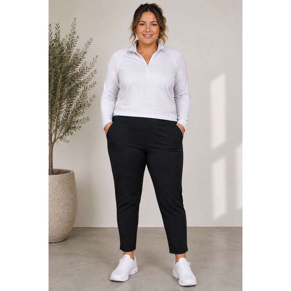 Athleta Brooklyn Ankle Pants Women's Size 14 Tall Black Stretch Travel Career